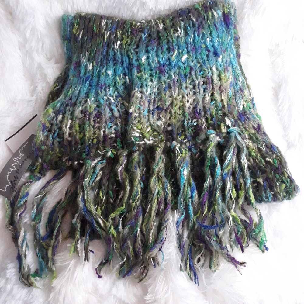 Renee's NYC cozy fringe long scarf multicolored